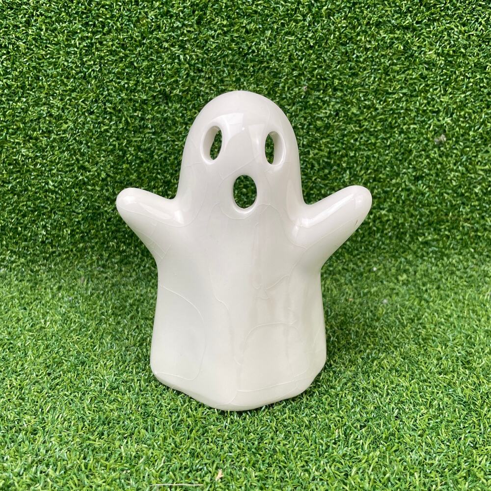 White Ceramic Halloween Ghost Tealight Holder Home Decor